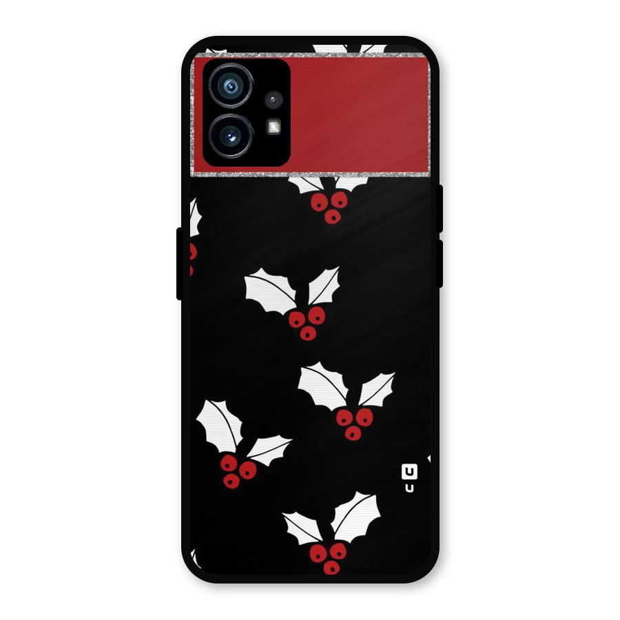 Cherry Leaf Design Metal Back Case for Nothing Phone 1