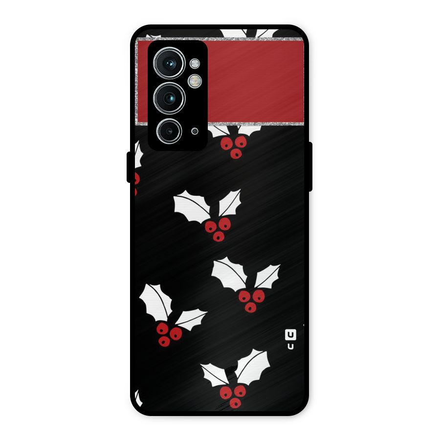 Cherry Leaf Design Metal Back Case for OnePlus 9RT 5G