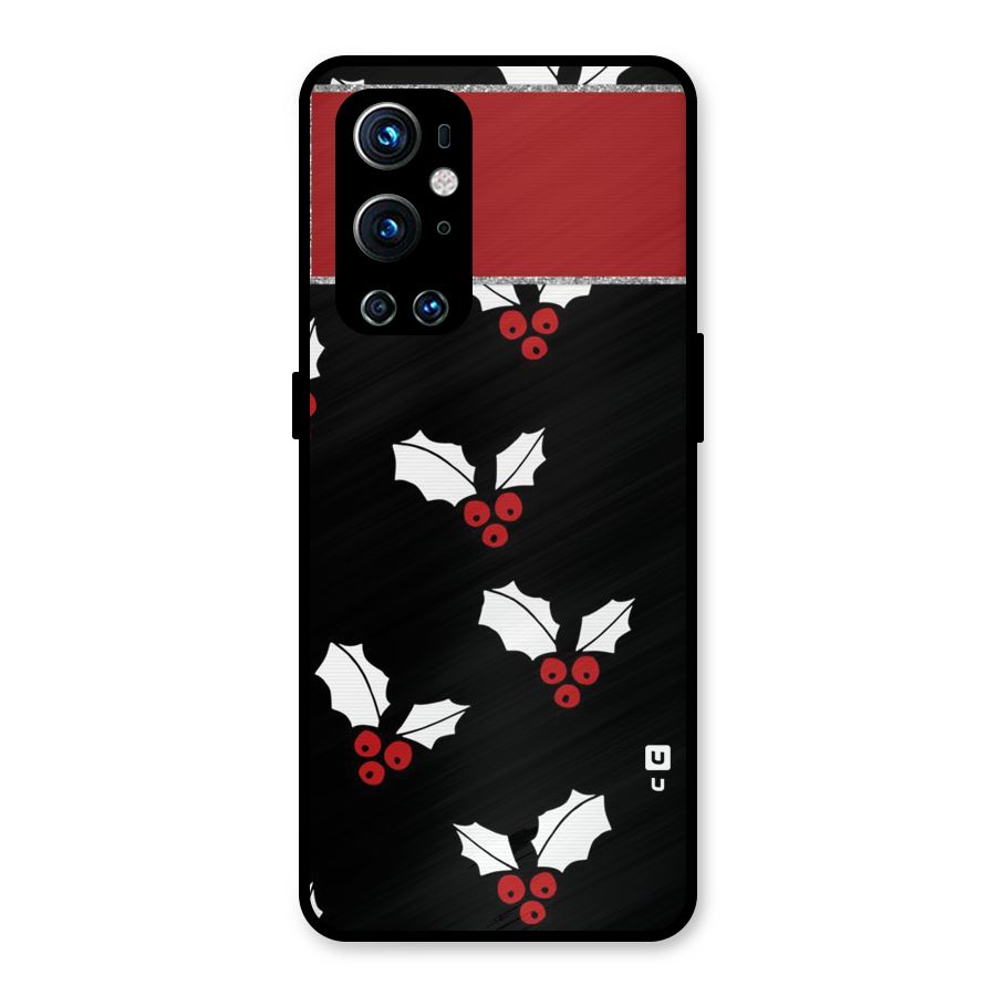 Cherry Leaf Design Metal Back Case for OnePlus 9 Pro