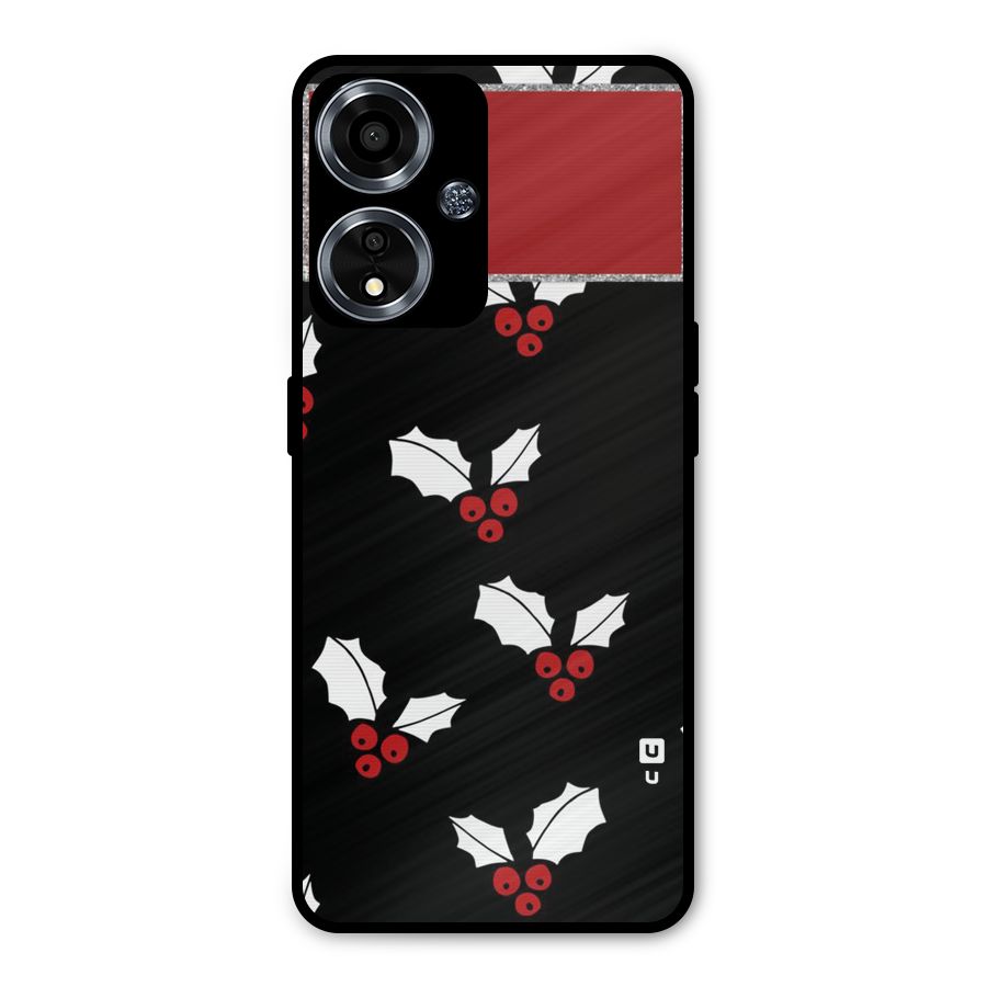Cherry Leaf Design Metal Back Case for Oppo A59