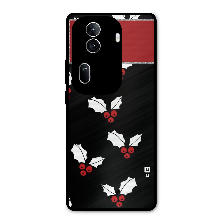 Cherry Leaf Design Metal Back Case for Oppo Reno11 Pro 5G