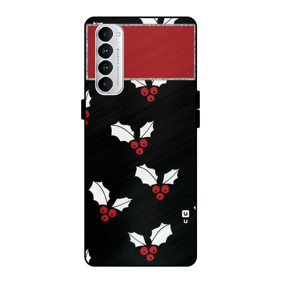 Cherry Leaf Design Metal Back Case for Oppo Reno4 Pro