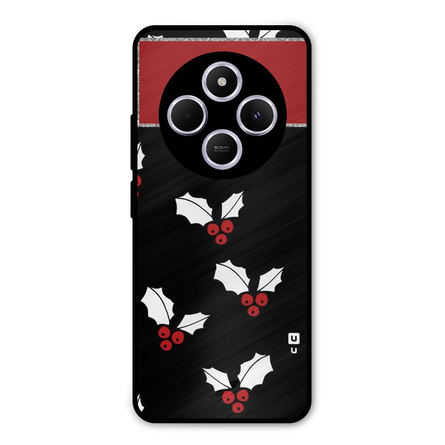 Cherry Leaf Design Metal Back Case for Poco C75 5G