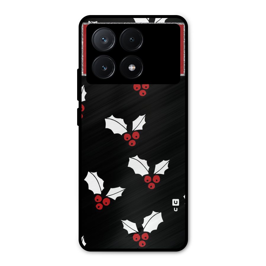 Cherry Leaf Design Metal Back Case for Poco X6 Pro