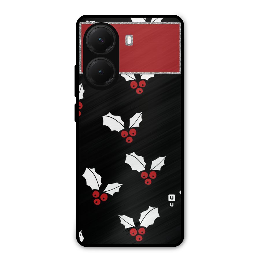 Cherry Leaf Design Metal Back Case for Poco X7 Pro