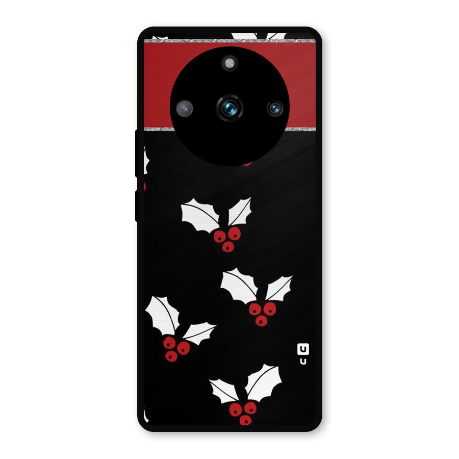 Cherry Leaf Design Metal Back Case for Realme 11 Pro Plus
