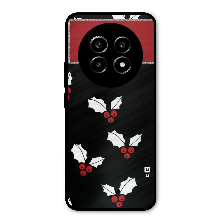 Cherry Leaf Design Metal Back Case for Realme 13 Pro