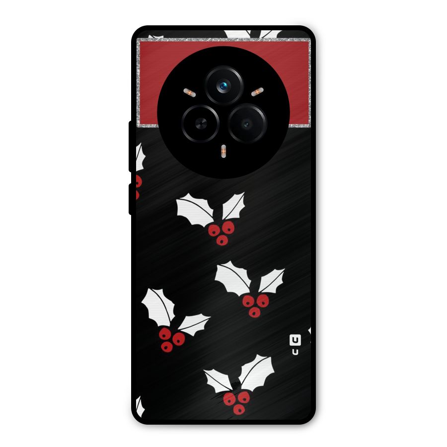 Cherry Leaf Design Metal Back Case for Realme 14 Pro Plus