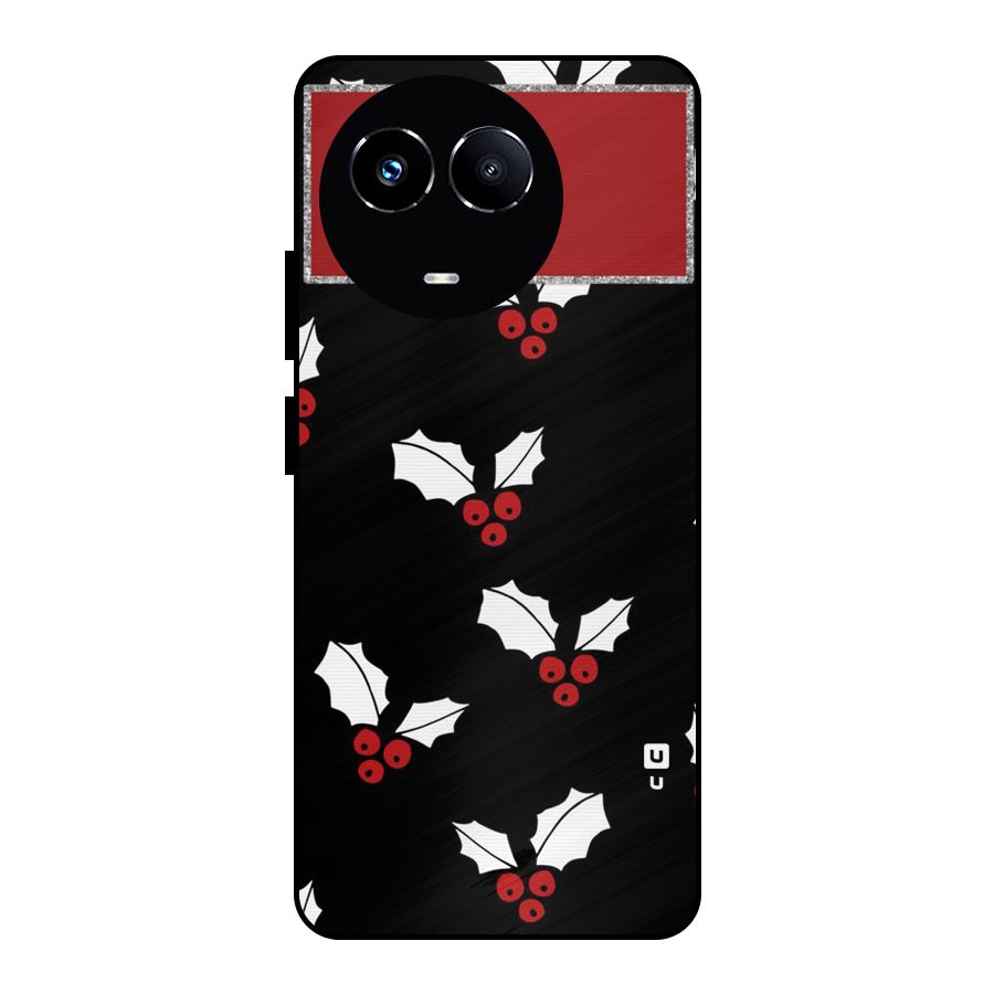 Cherry Leaf Design Metal Back Case for Realme Narzo 60X