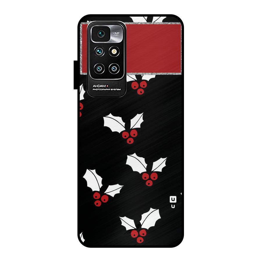 Cherry Leaf Design Metal Back Case for Redmi 10 Prime