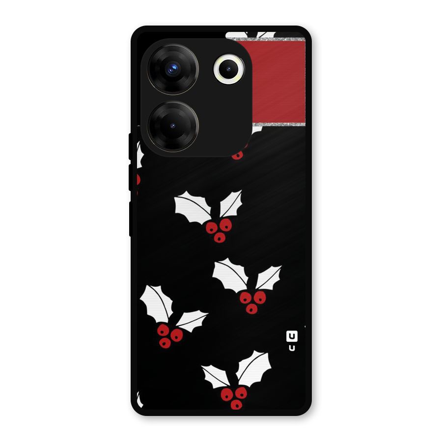 Cherry Leaf Design Metal Back Case for Tecno Camon 20 Pro