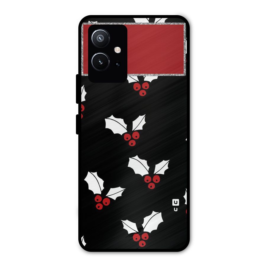 Cherry Leaf Design Metal Back Case for Vivo T1 5G