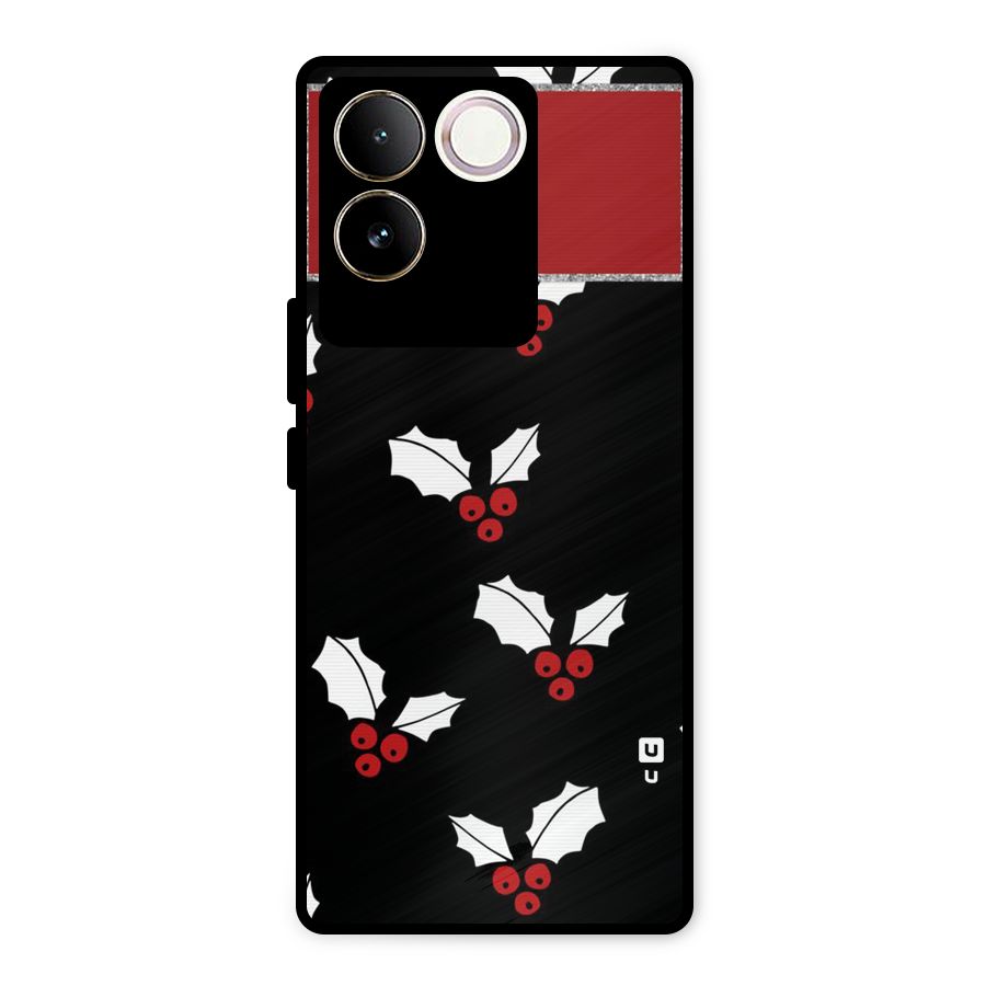 Cherry Leaf Design Metal Back Case for Vivo T2 Pro