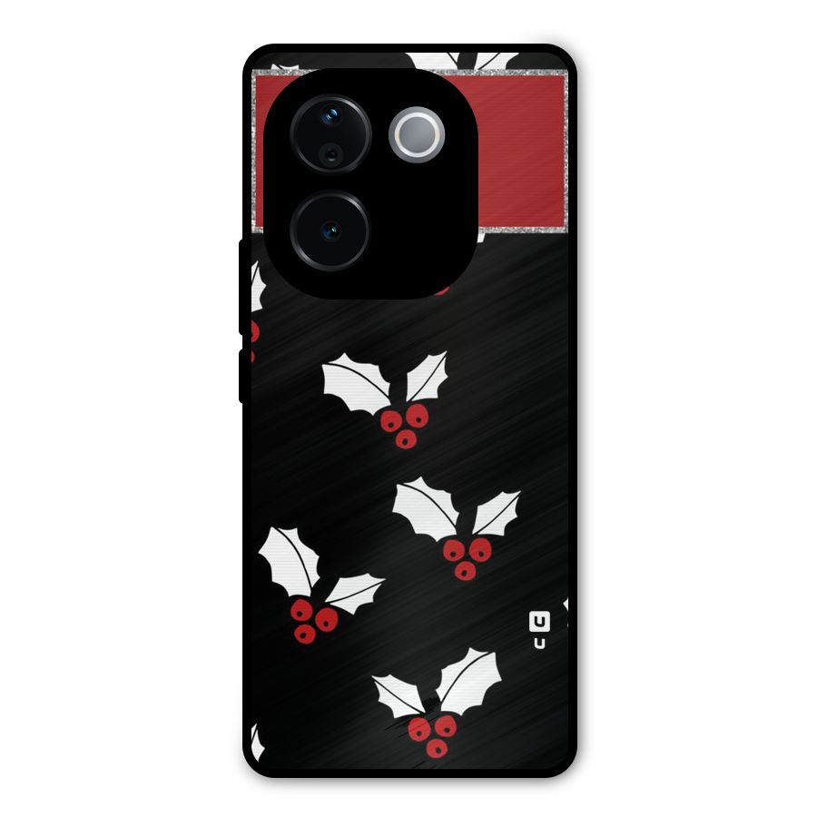 Cherry Leaf Design Metal Back Case for Vivo T3 Pro