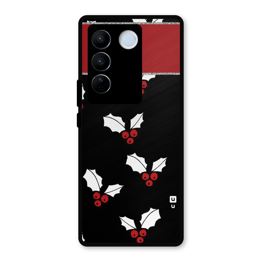 Cherry Leaf Design Metal Back Case for Vivo V27