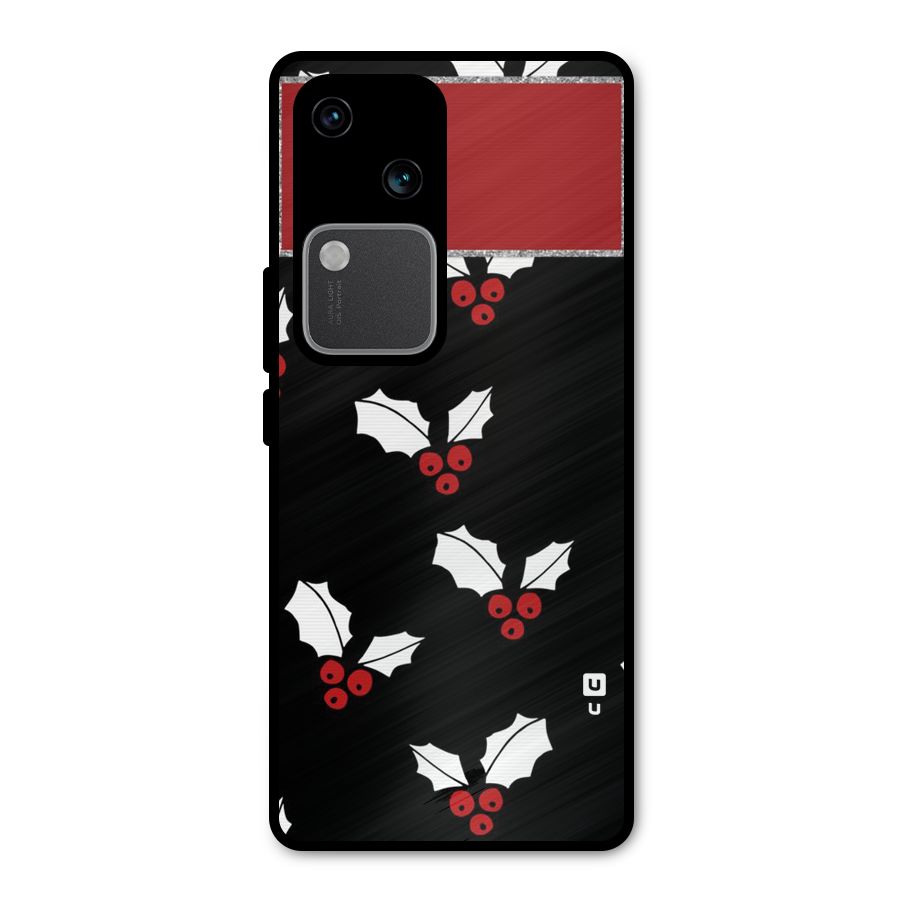 Cherry Leaf Design Metal Back Case for Vivo V30