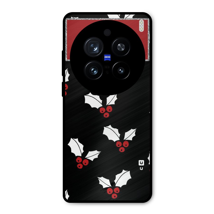 Cherry Leaf Design Metal Back Case for Vivo X200 Pro