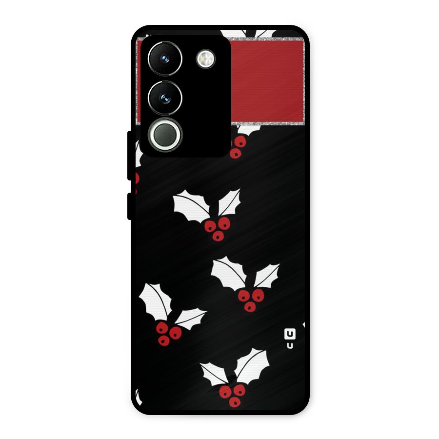 Cherry Leaf Design Metal Back Case for Vivo Y200