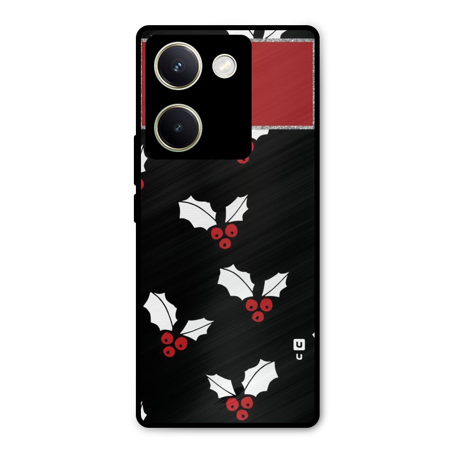 Cherry Leaf Design Metal Back Case for Vivo Y200 Pro