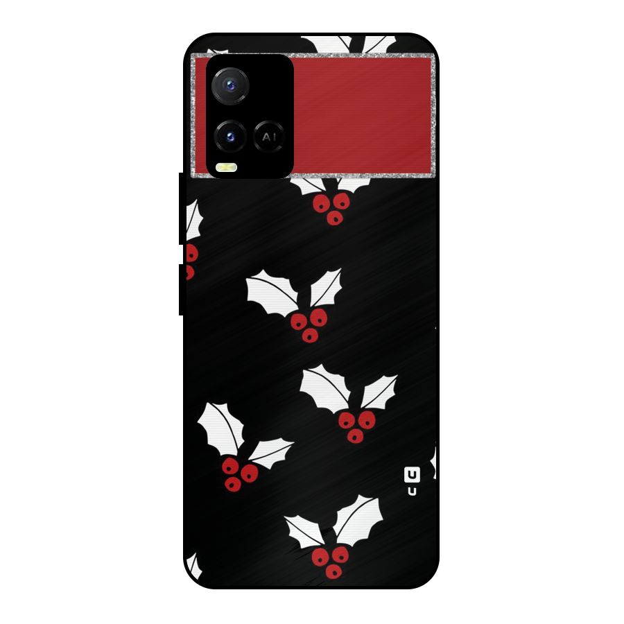 Cherry Leaf Design Metal Back Case for Vivo Y21