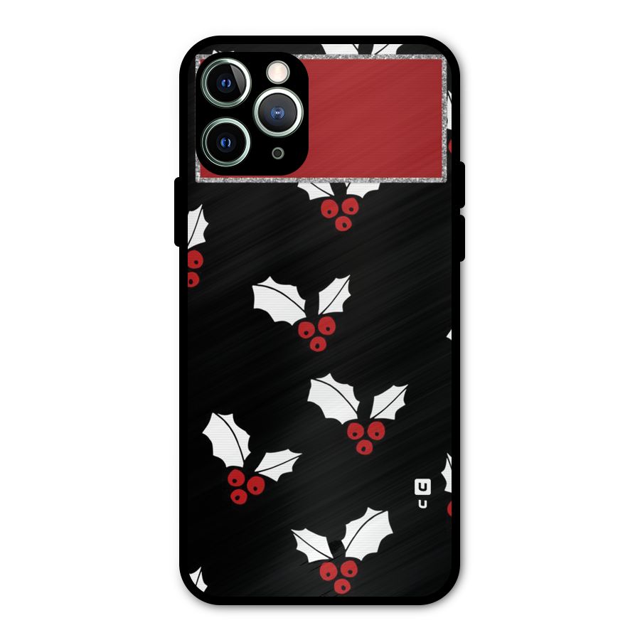 Cherry Leaf Design Metal Back Case for iPhone 11 Pro Max
