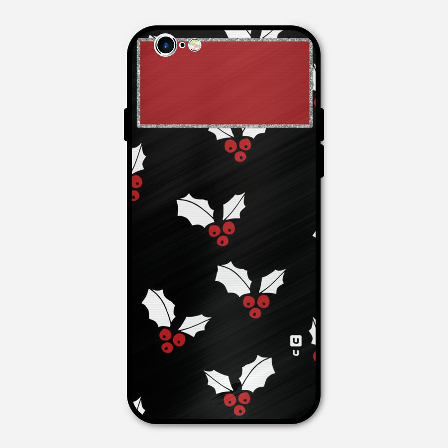 Cherry Leaf Design Metal Back Case for iPhone 6 6s
