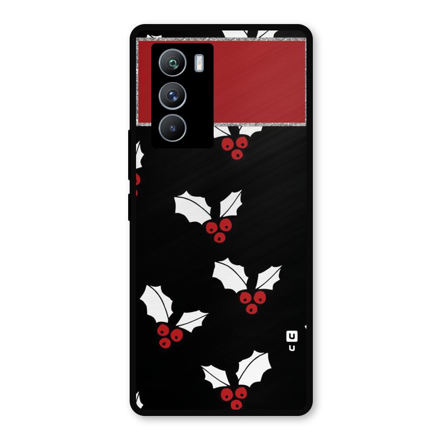 Cherry Leaf Design Metal Back Case for iQOO 9 SE