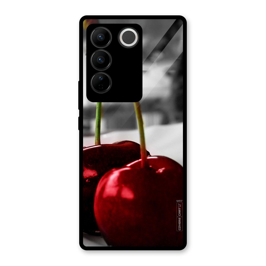 Cherry Photography Glass Back Case for Vivo V27 Pro