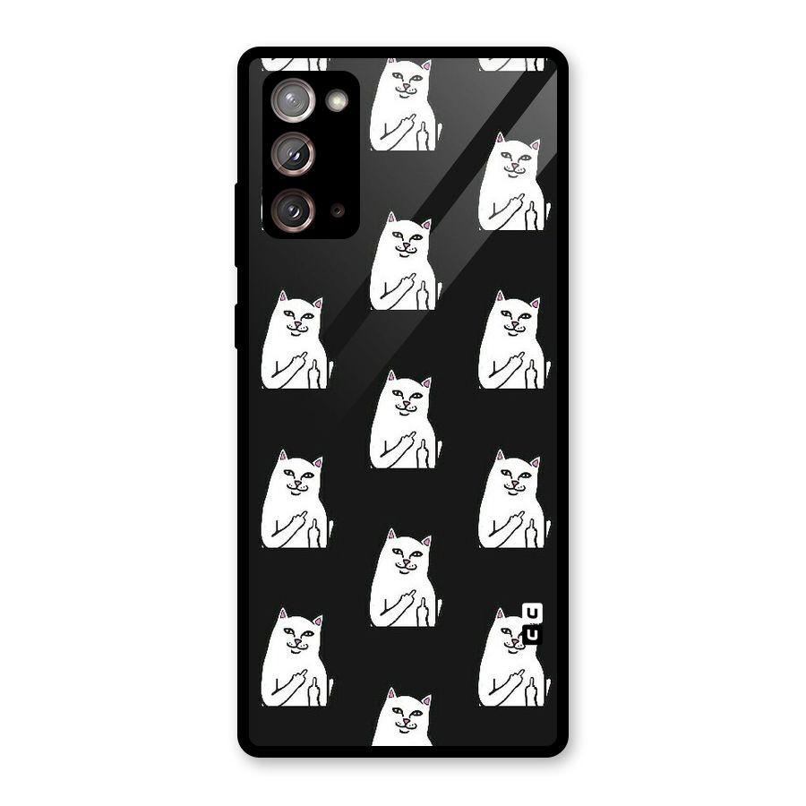 Chill Cat Pattern Glass Back Case for Galaxy Note 20