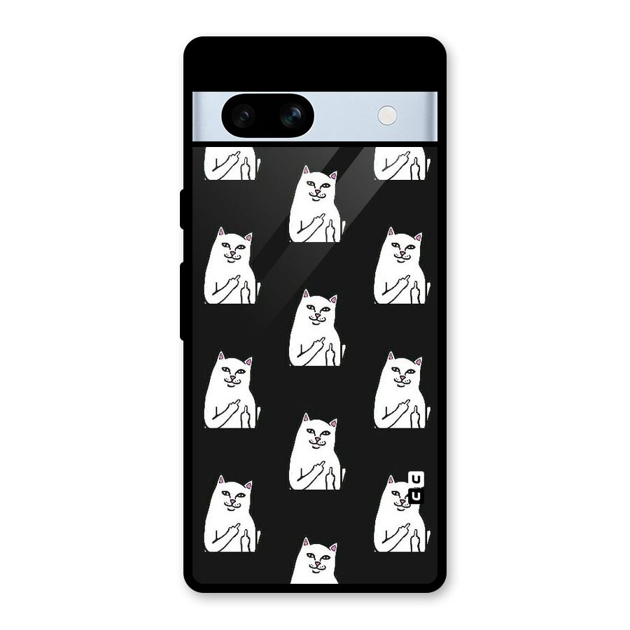 Chill Cat Pattern Glass Back Case for Google Pixel 7a