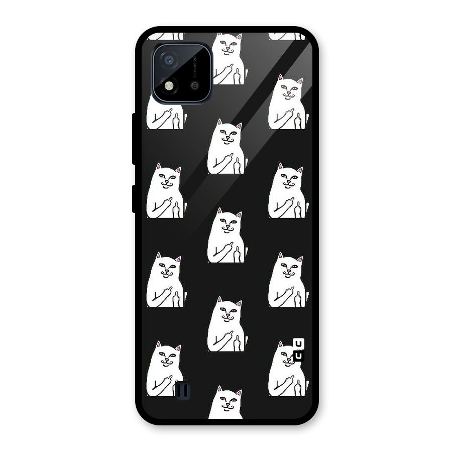 Chill Cat Pattern Glass Back Case for Realme C11 2021