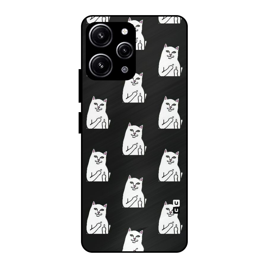 Chill Cat Pattern Glass Back Case for Redmi 12 4G