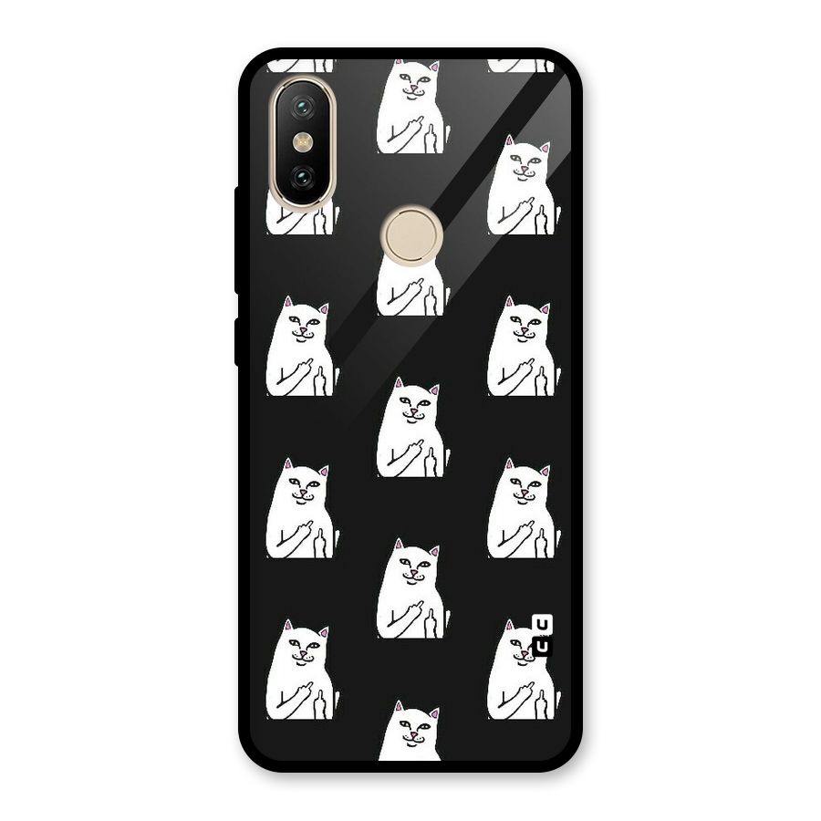 Chill Cat Pattern Glass Back Case for Redmi A2