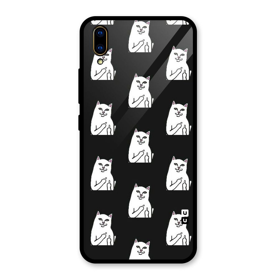 Chill Cat Pattern Glass Back Case for Vivo V11 Pro