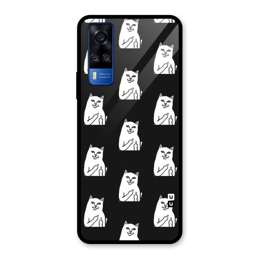 Chill Cat Pattern Glass Back Case for Vivo Y31