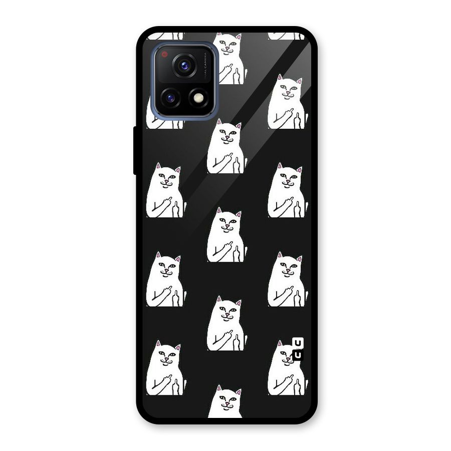Chill Cat Pattern Glass Back Case for Vivo Y72 5G
