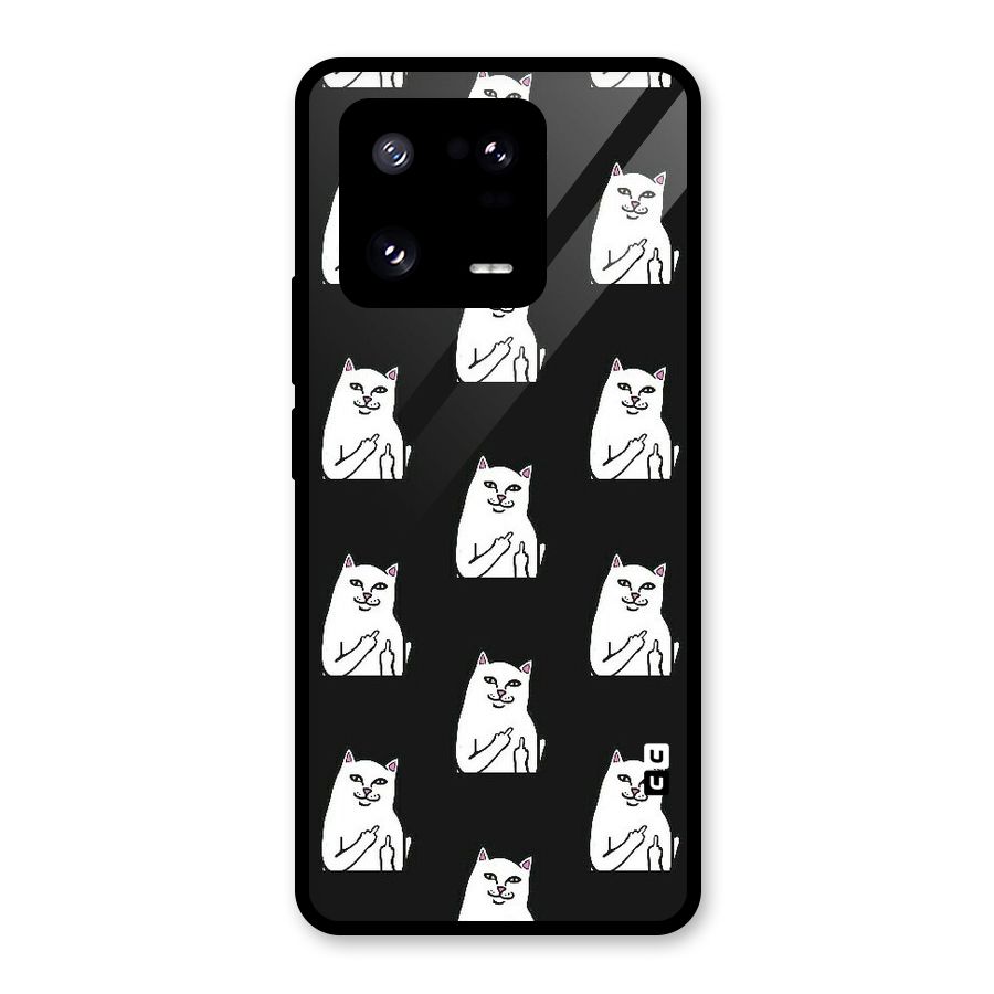 Chill Cat Pattern Glass Back Case for Xiaomi 13 Pro