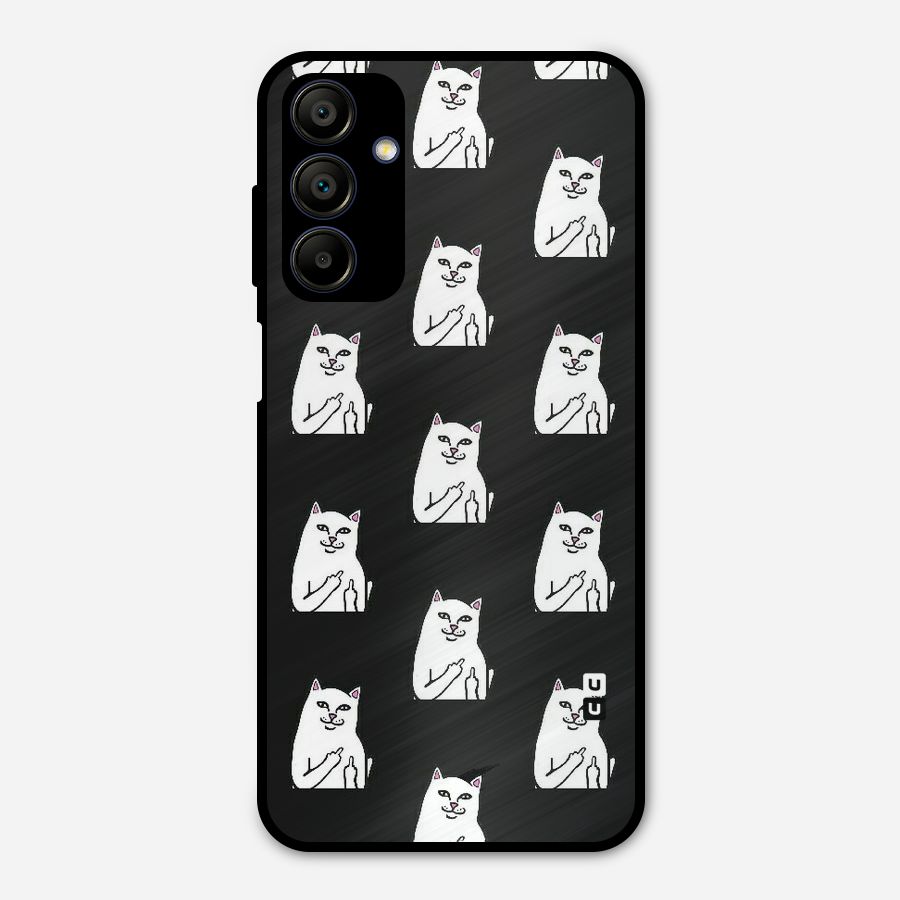 Chill Cat Pattern Metal Back Case for Galaxy A15 5G