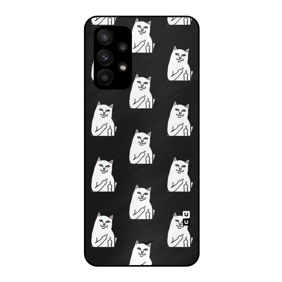 Chill Cat Pattern Metal Back Case for Galaxy A23