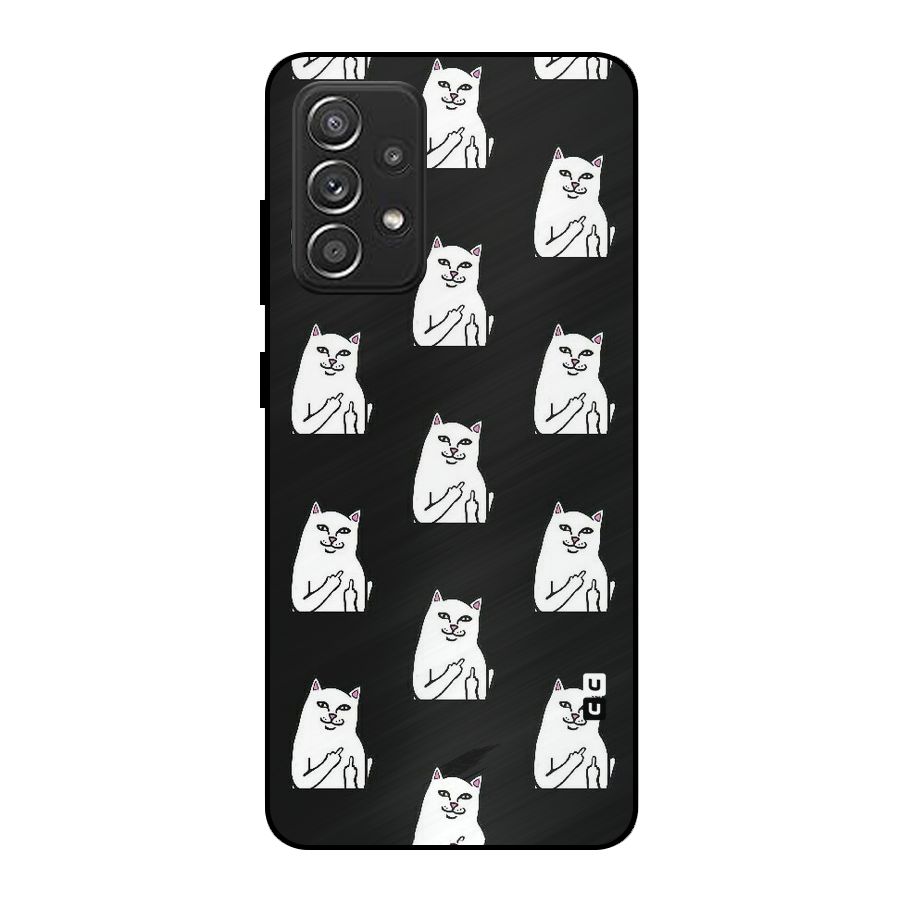 Chill Cat Pattern Metal Back Case for Galaxy A52