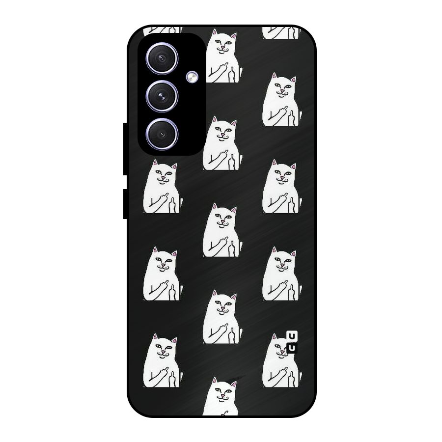 Chill Cat Pattern Metal Back Case for Galaxy A54