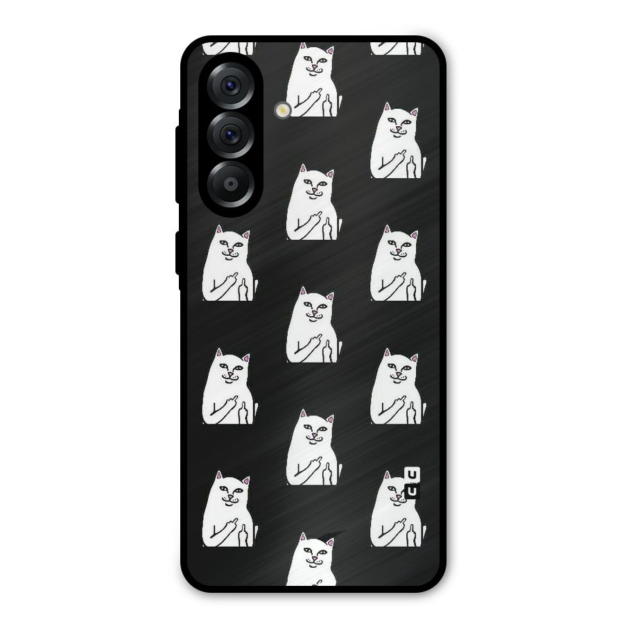 Chill Cat Pattern Metal Back Case for Galaxy A56