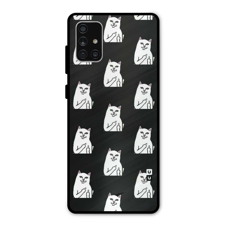 Chill Cat Pattern Metal Back Case for Galaxy A71