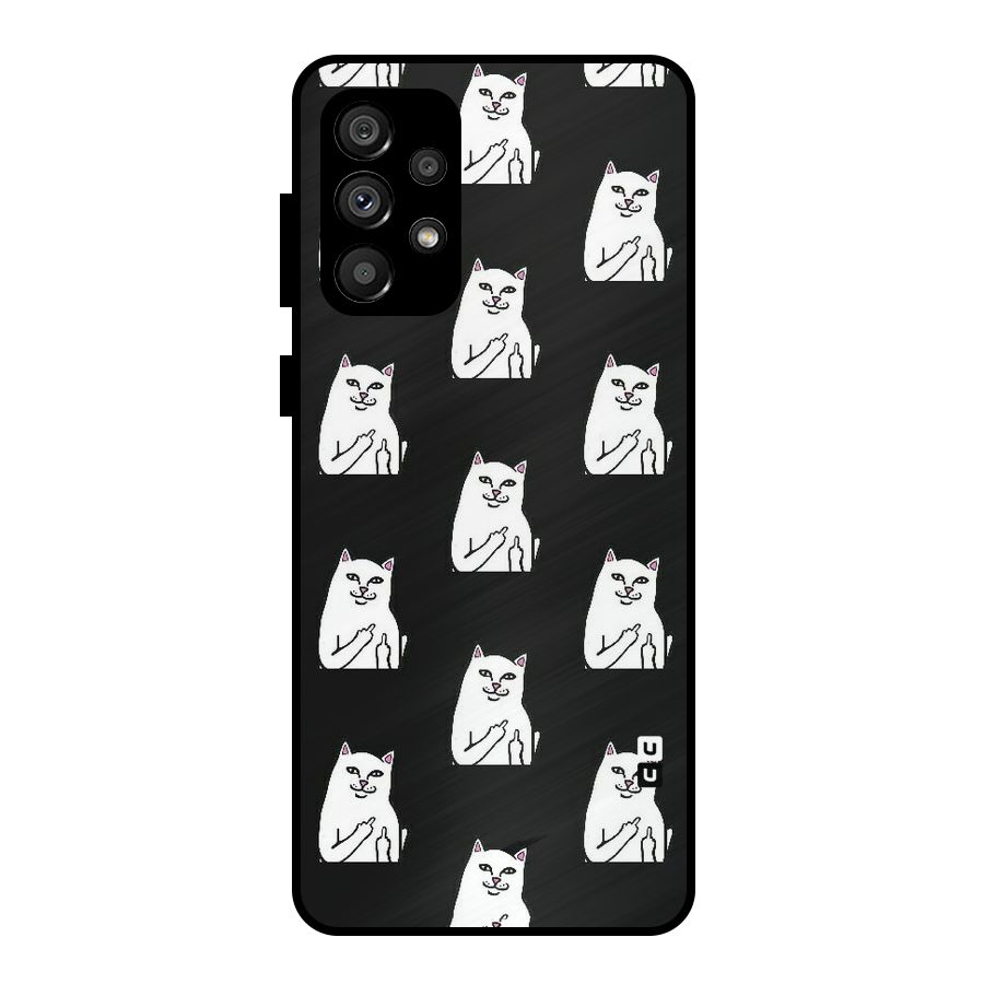 Chill Cat Pattern Metal Back Case for Galaxy A73 5G