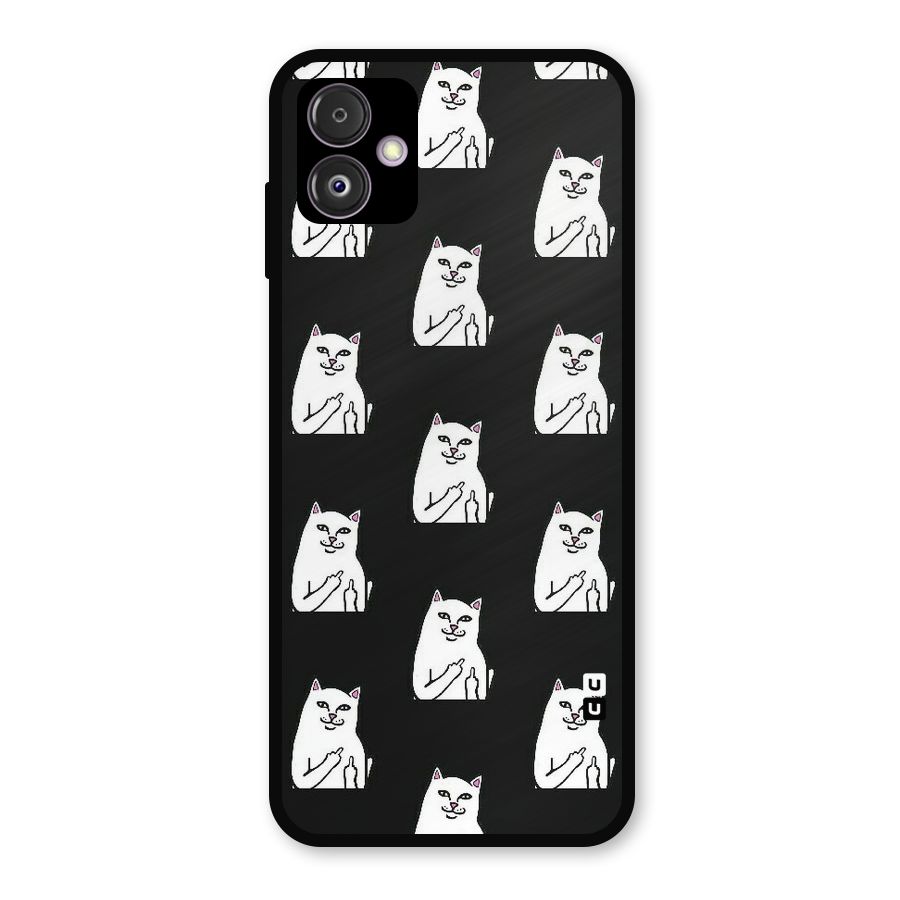 Chill Cat Pattern Metal Back Case for Galaxy F14