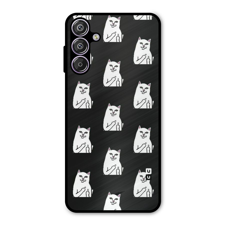 Chill Cat Pattern Metal Back Case for Galaxy F15