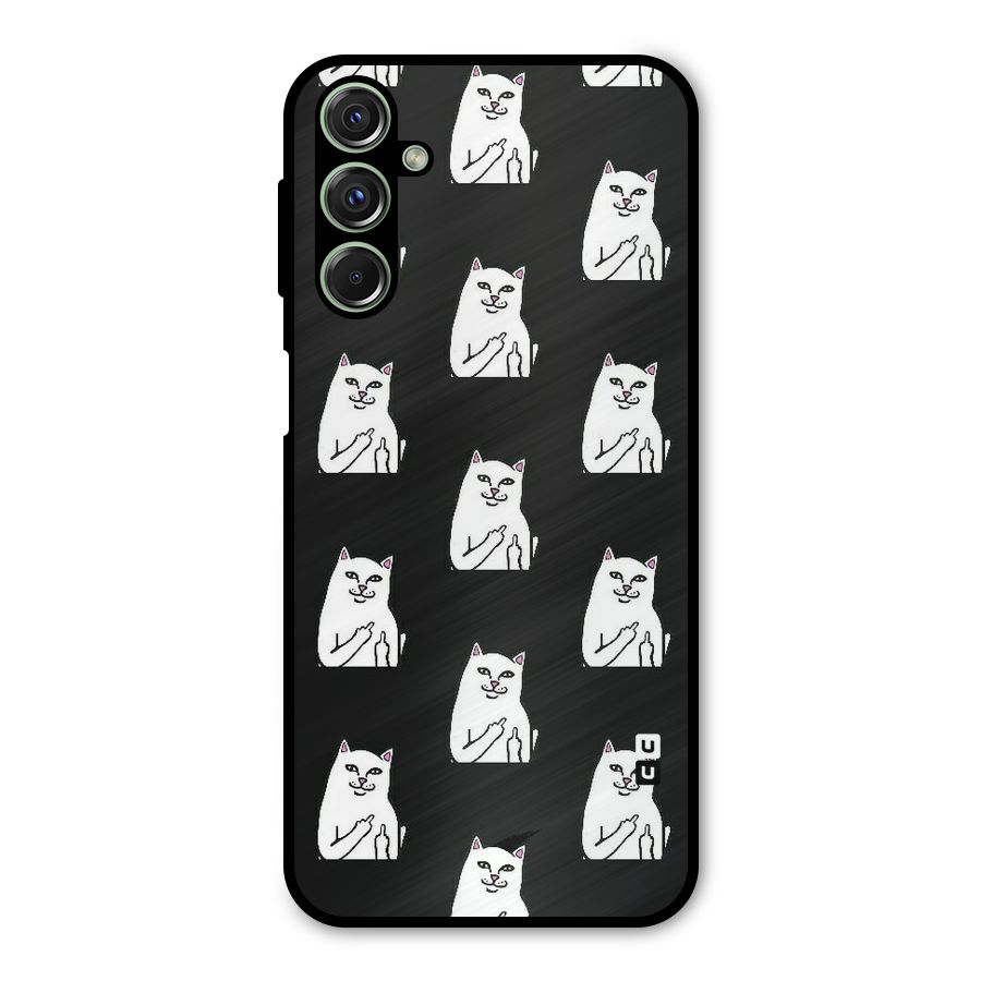 Chill Cat Pattern Metal Back Case for Galaxy F34