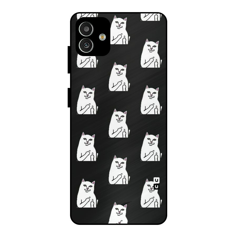 Chill Cat Pattern Metal Back Case for Galaxy M13 5G
