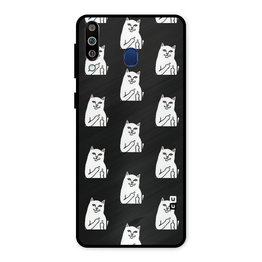 Chill Cat Pattern Metal Back Case for Galaxy M30