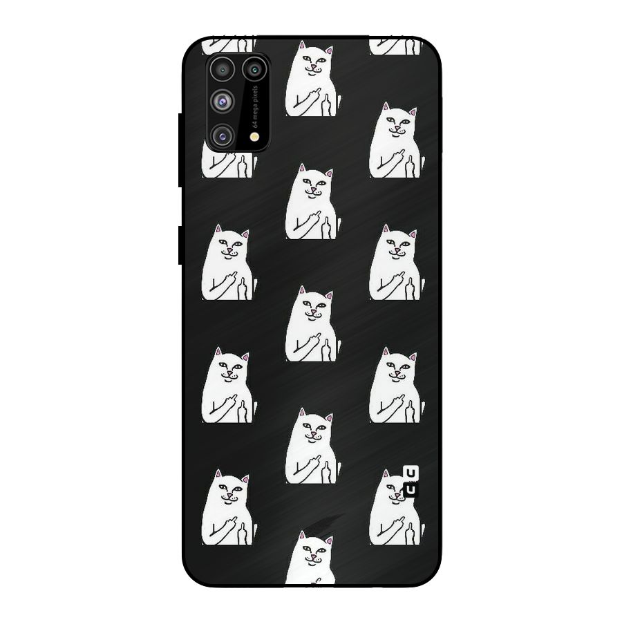 Chill Cat Pattern Metal Back Case for Galaxy M31